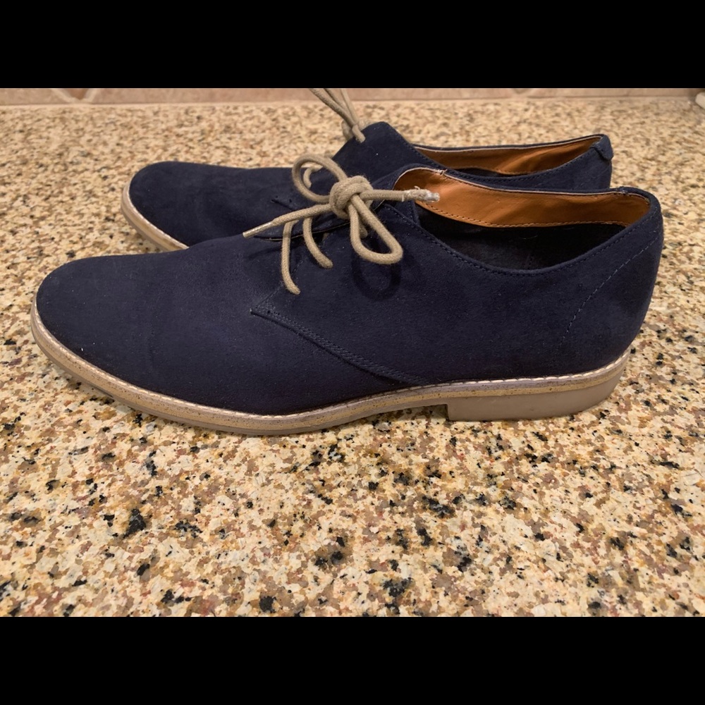 H & M Blue suede oxfords Size 9 - Picture 3 of 8